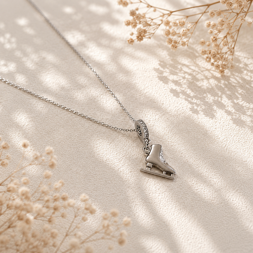 Silver Skate Necklace