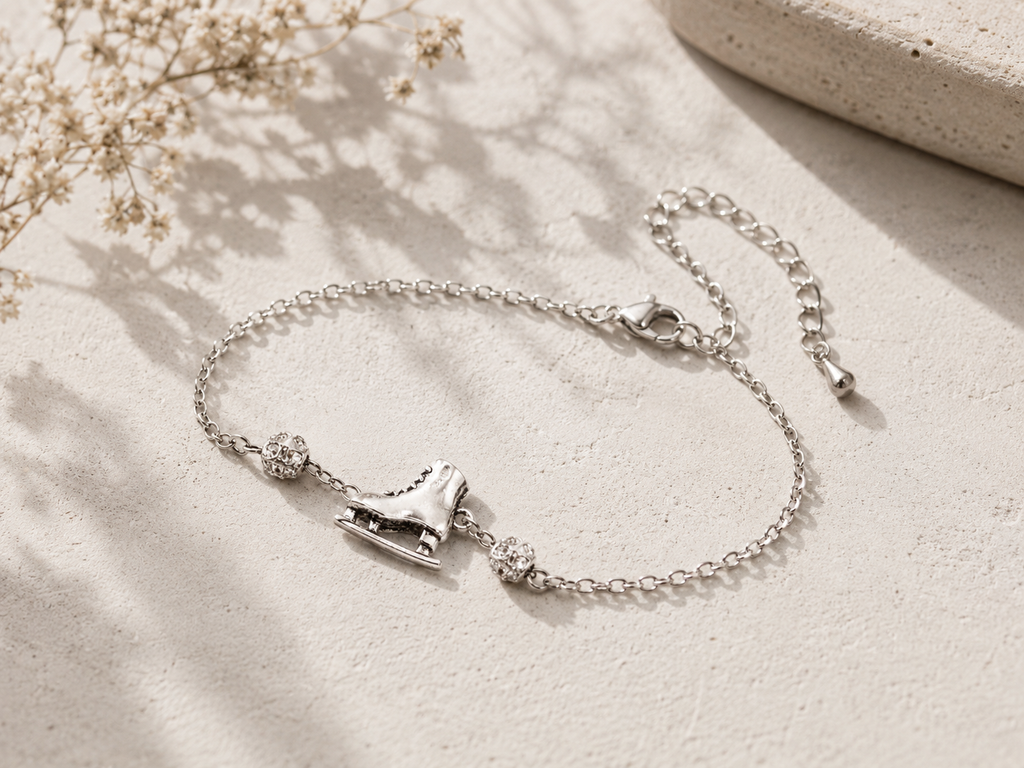 Classical Ice Skate Charm Bracelet