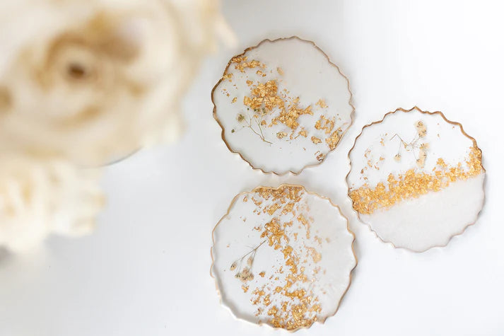 Sous verres pailletes d'or FAUVE BSP